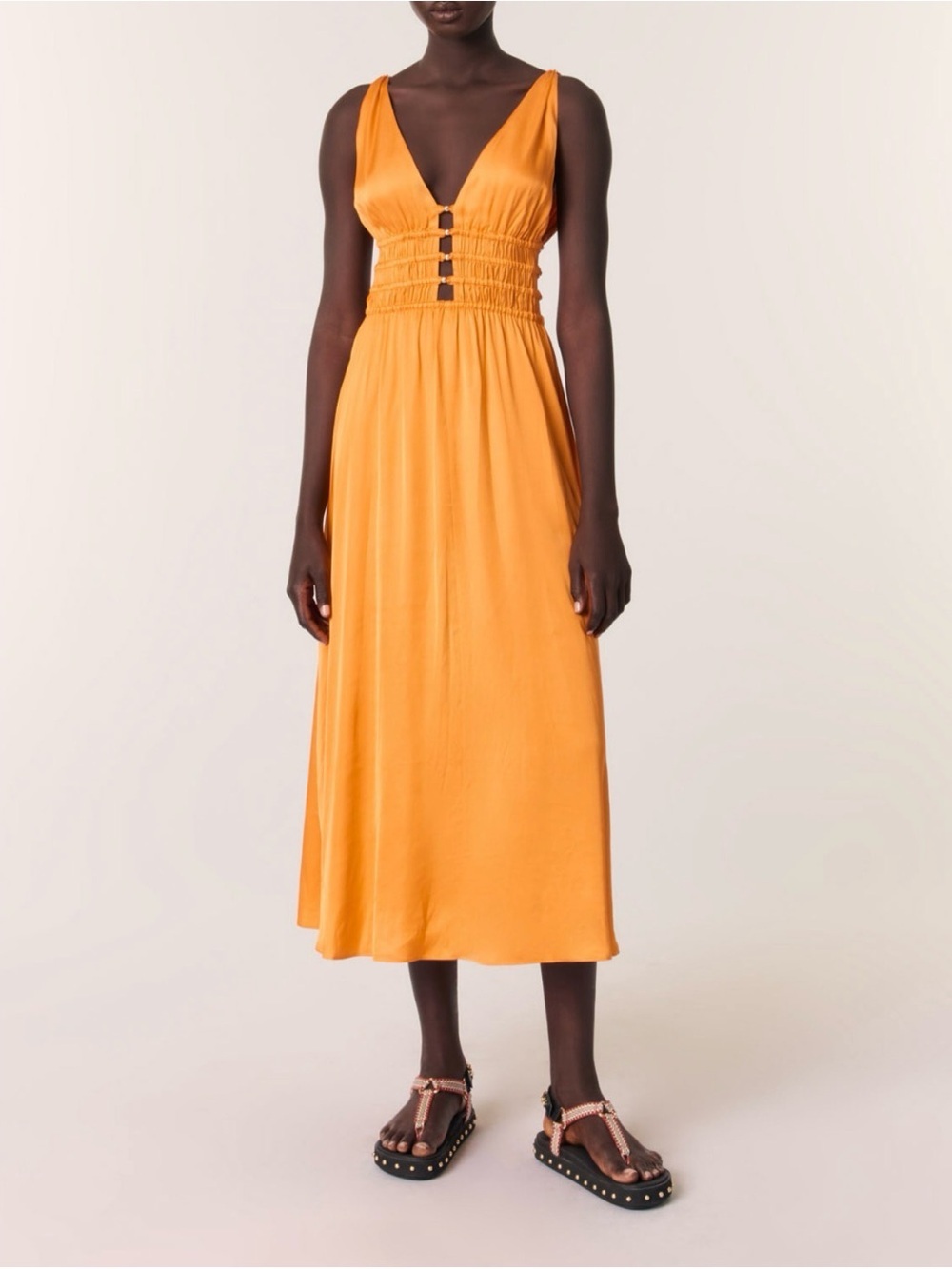 Maje Satin-look maxi dress size 36